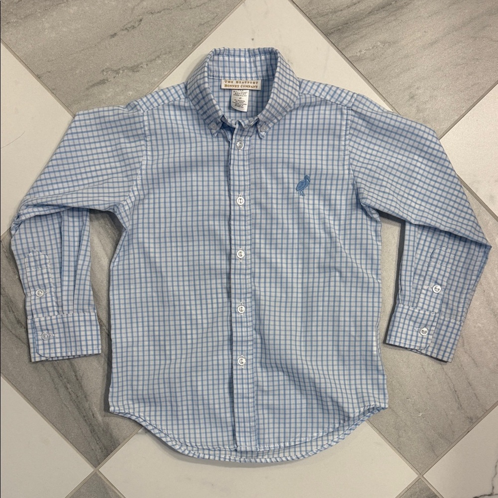 The Beaufort Bonnet Company Blue Checkered Windowpane Button Down Shirt